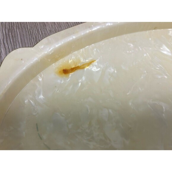 VTG Pyralin Celluloid Pearlized Vanity Set Tray Mirror Shoe Horn Powder Boxes - Picture 7 of 16